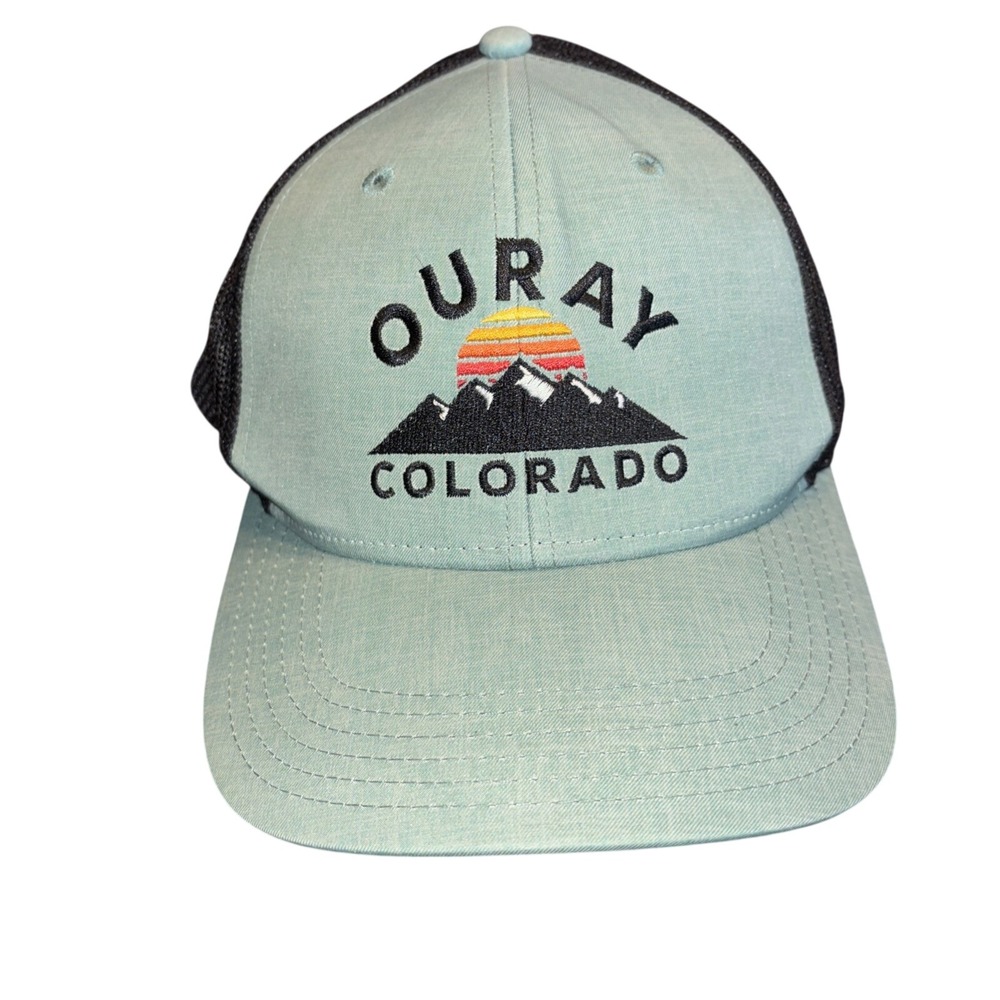 Legacy Ouray‎ Colorado Trucker Hat Light Blue Black Mesh Mountain Cap L XL